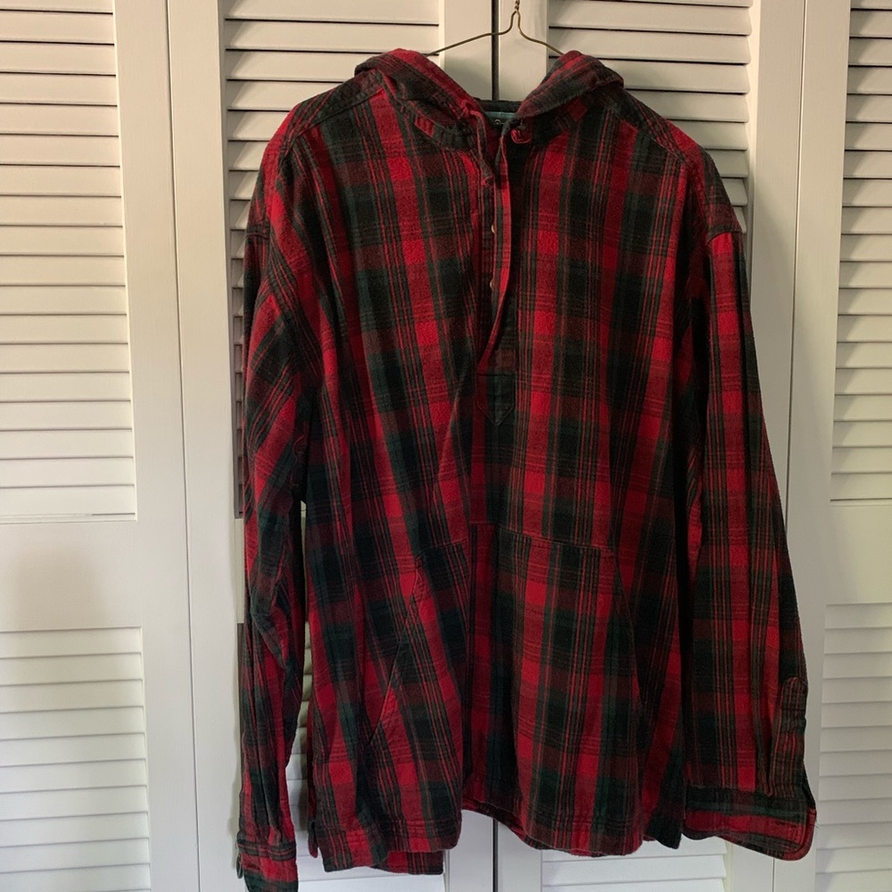 Vintage Woolrich plaid hooded pull over